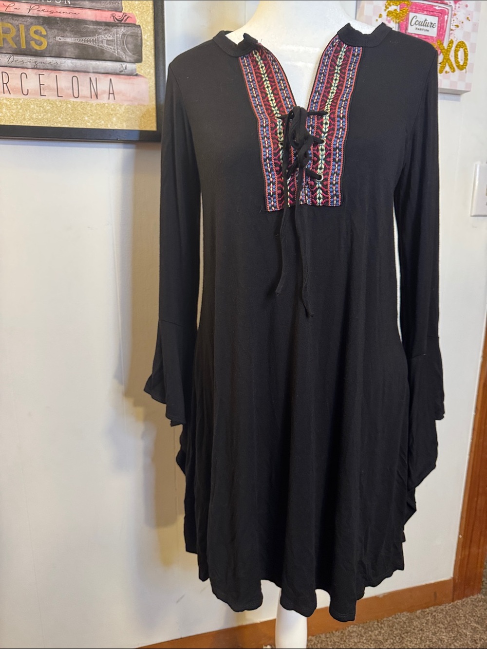 Sweet Claire Black Ribbed Knit Top